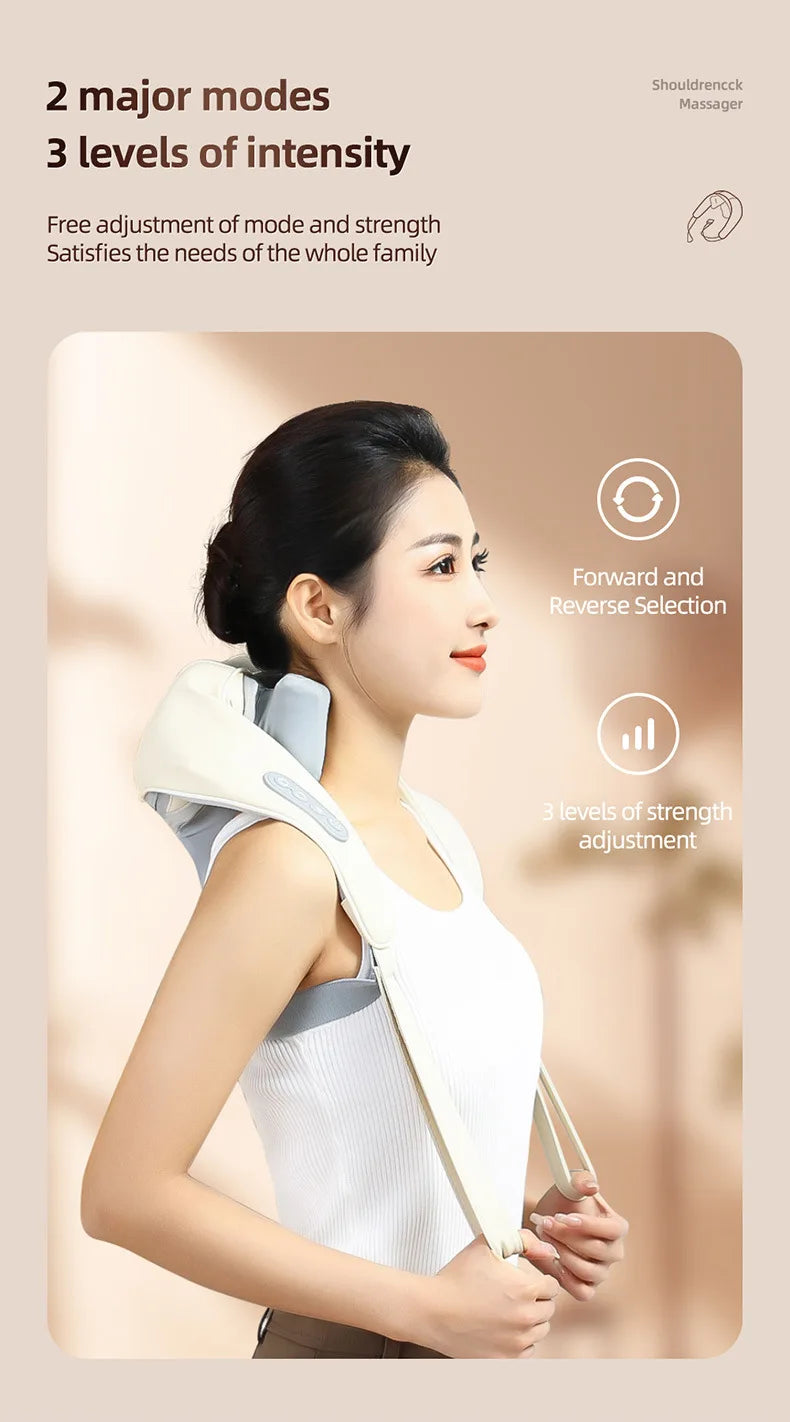 20W Wireless Massager Relief Massage Trapezius Muscle Relaxation Deep Shiatsu Simulated Human Hand Kneading Neck Electric