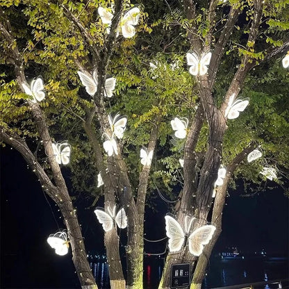 1pcs 12V LED Outdoor Simulation Dynamic Static Butterfly Lights for Festival Home Decor Holiday Party DIY Decorations
