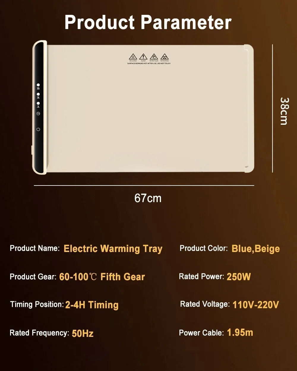 Foldable Electric Warming Tray – Portable Food Warmer