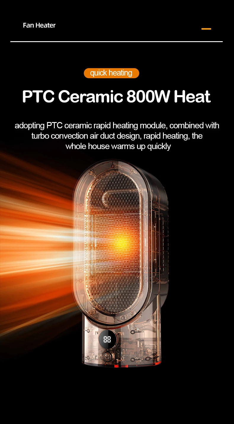 Portable Mini Electric Heater – PTC Ceramic Fan Heater