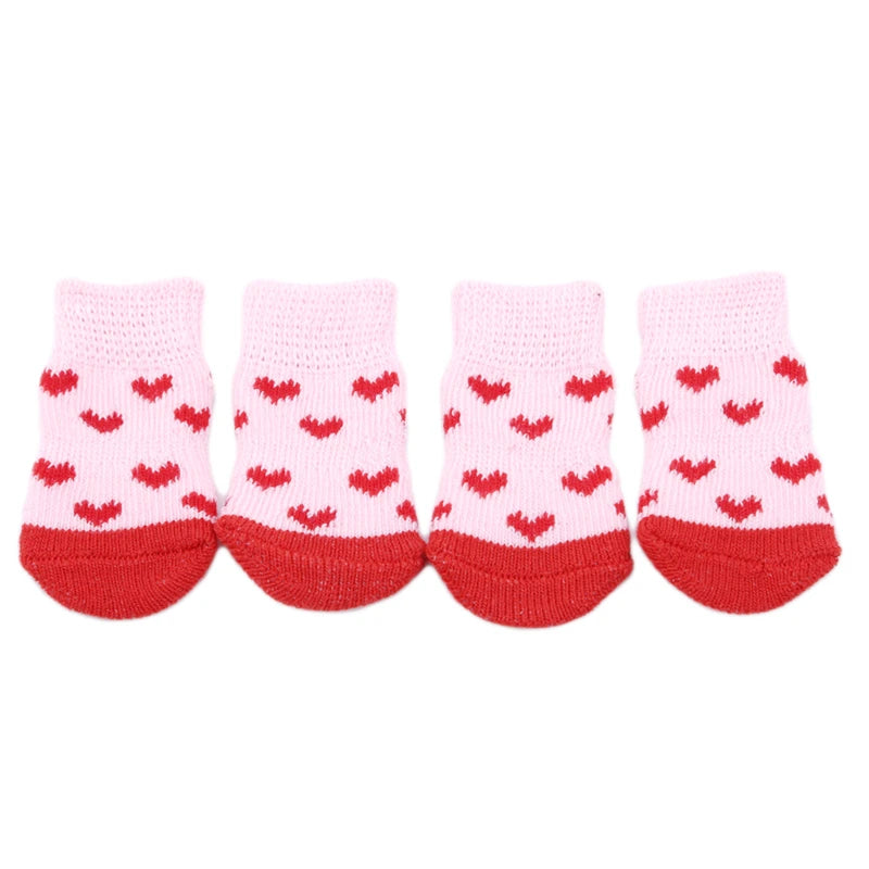 Cute Anti-Slip Dog Socks – 4pcs