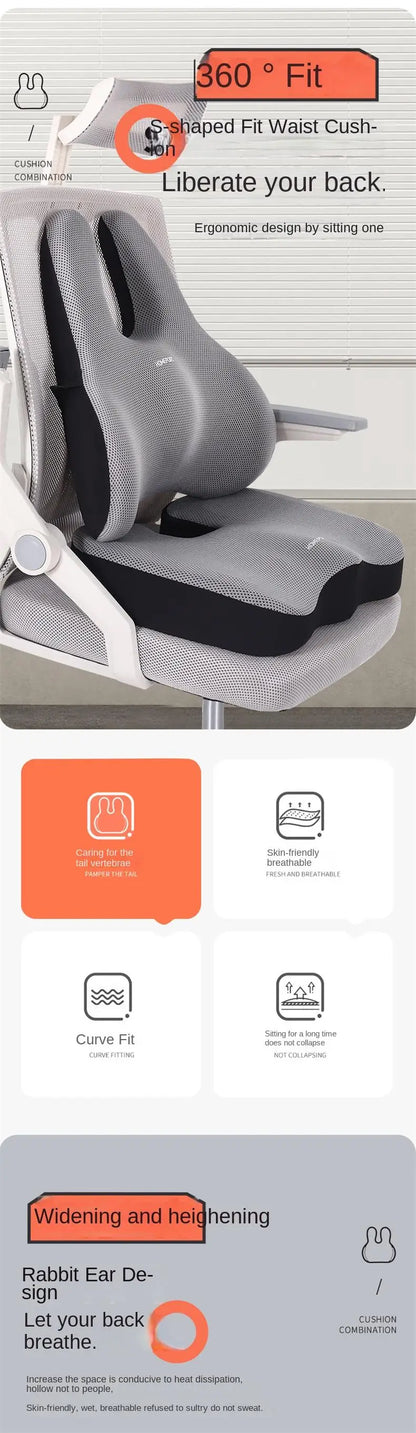 Memory Foam Seat & Backrest Cushion – Orthopedic Support