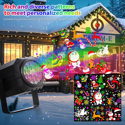 Christmas Halloween Projector Lights Outdoor 16 Pattern Slide LED Laser Projector Light Indoor Holiday Party Wall Decoration