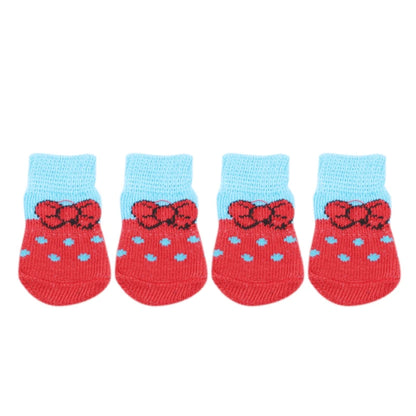 Cute Anti-Slip Dog Socks – 4pcs