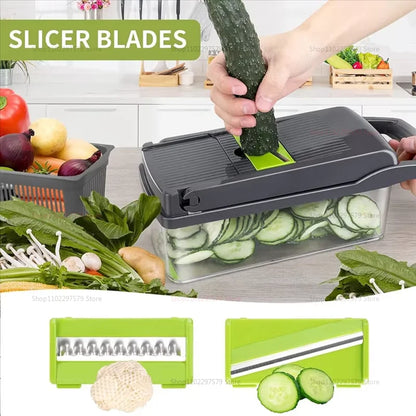 Portable Vegetable Cutter & Multifunctional Slicer – 8-in-1 Kitchen Essential