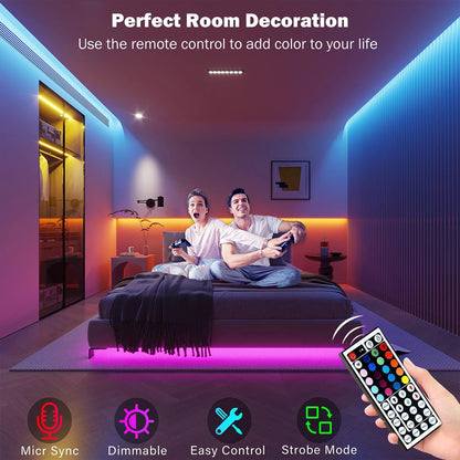 RGB LED Strip Lights – App Controlled Flexible Room Lighting