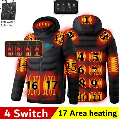 Men’s USB Heated Jacket – Winter Electric Thermal Coat