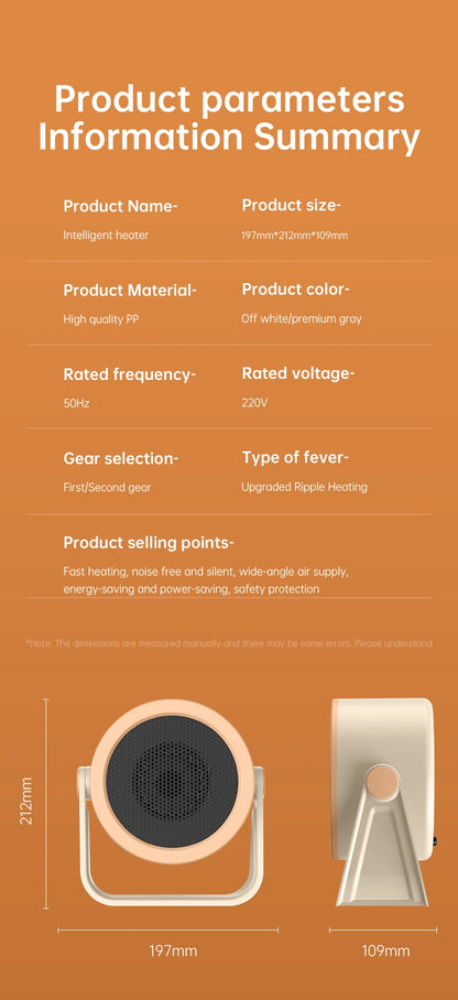 Portable Desktop Electric Heater – Mini Hot Air Blower