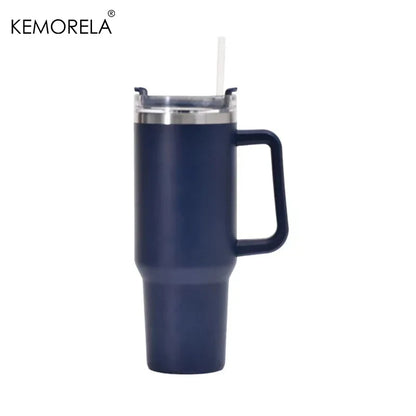 Stainless Steel Insulated Bottle – Hot & Cold Travel Mug with Handle & Straw