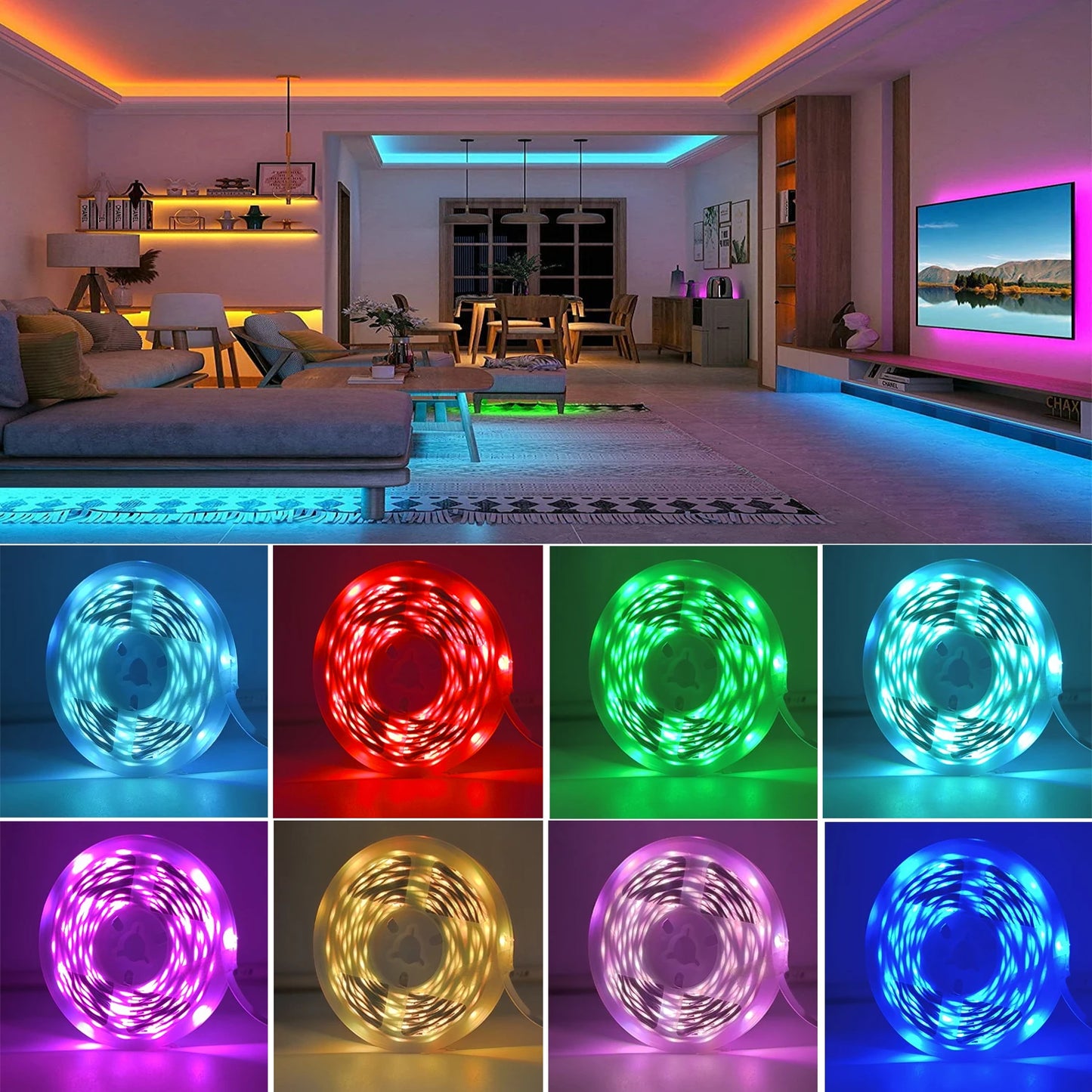 RGB LED Strip Lights – App Controlled Flexible Room Lighting