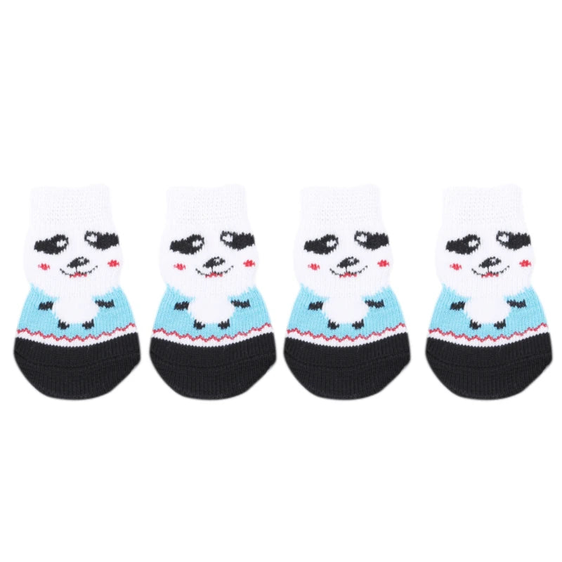 Cute Anti-Slip Dog Socks – 4pcs