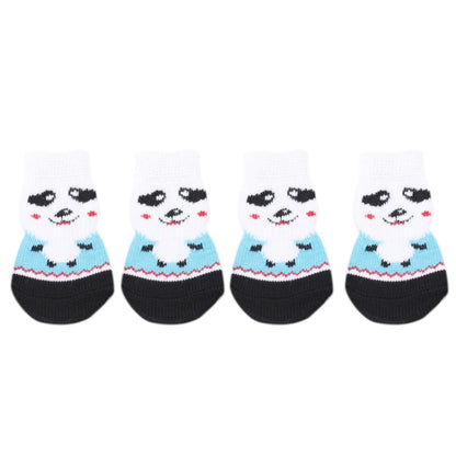 Cute Anti-Slip Dog Socks – 4pcs