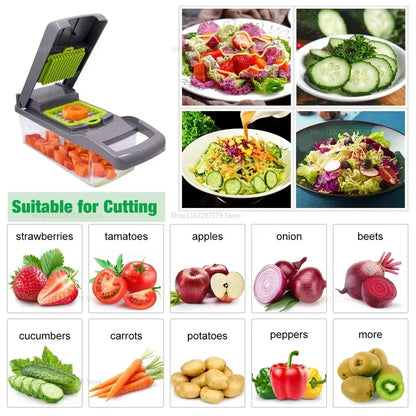 Portable Vegetable Cutter & Multifunctional Slicer – 8-in-1 Kitchen Essential