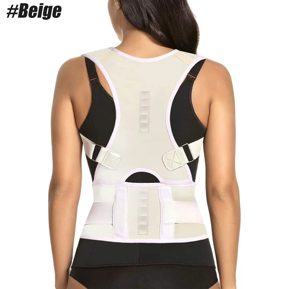 Back Support Belt Posture Corrector Adjustable Brace Protect Lumbar Spine Comfortable Design Pain Relief for Upper & Lower Waist