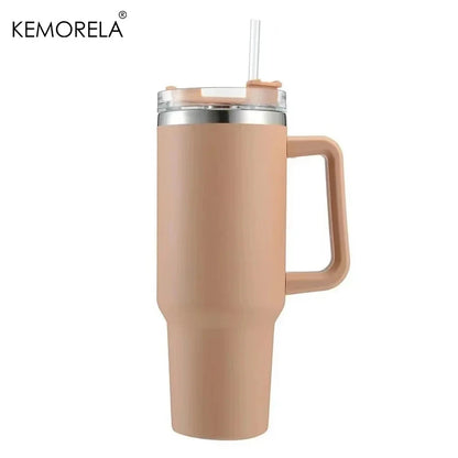 Stainless Steel Insulated Bottle – Hot & Cold Travel Mug with Handle & Straw