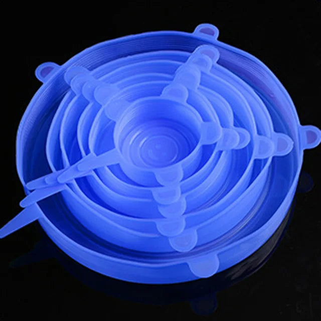 Silicone Cover Stretch Lids - 6 Pcs