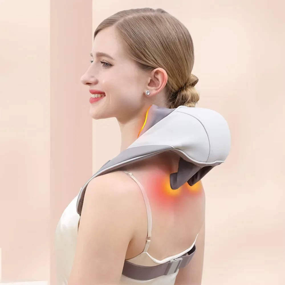 Heated Neck & Shoulder Massager – Electric Deep-Kneading Muscle Relief