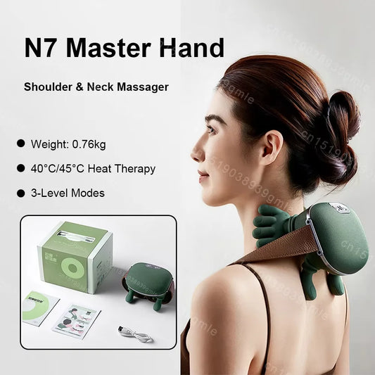 Heated Neck & Shoulder Massager – Electric Deep-Kneading Muscle Relief
