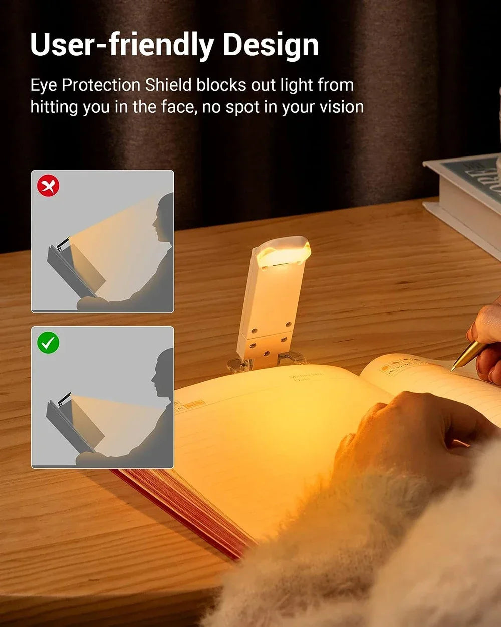 LED Clip-On Book Light – Eye-Care Reading Lamp