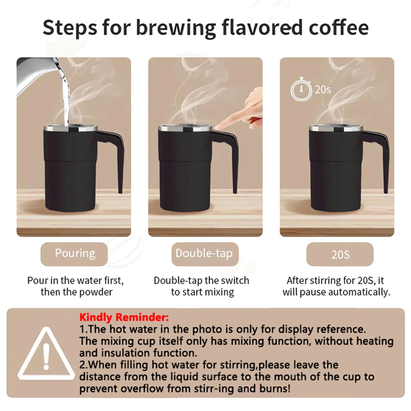 Electric Self-Stirring Coffee Mug – Rechargeable Magnetic Mixer Cup