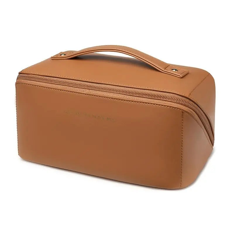 Travel Makeup Bag – Large Capacity Waterproof PU Leather Cosmetic Organizer