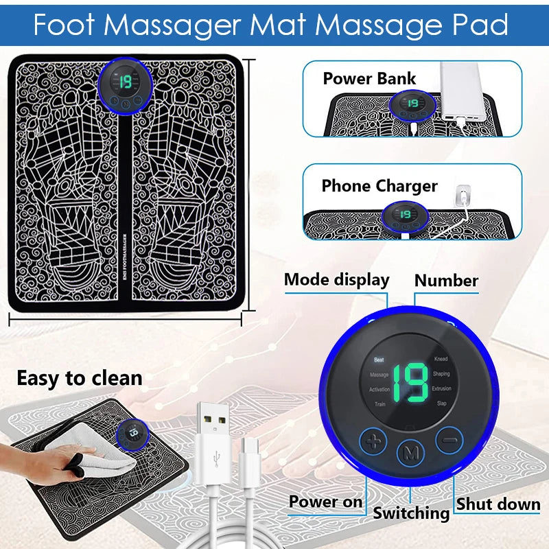 Electric Foot Massager Pad – Muscle Relaxation & Fitness