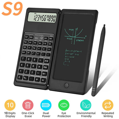 2-in-1 Foldable Scientific Calculator with 6-Inch Digital Writing Tablet