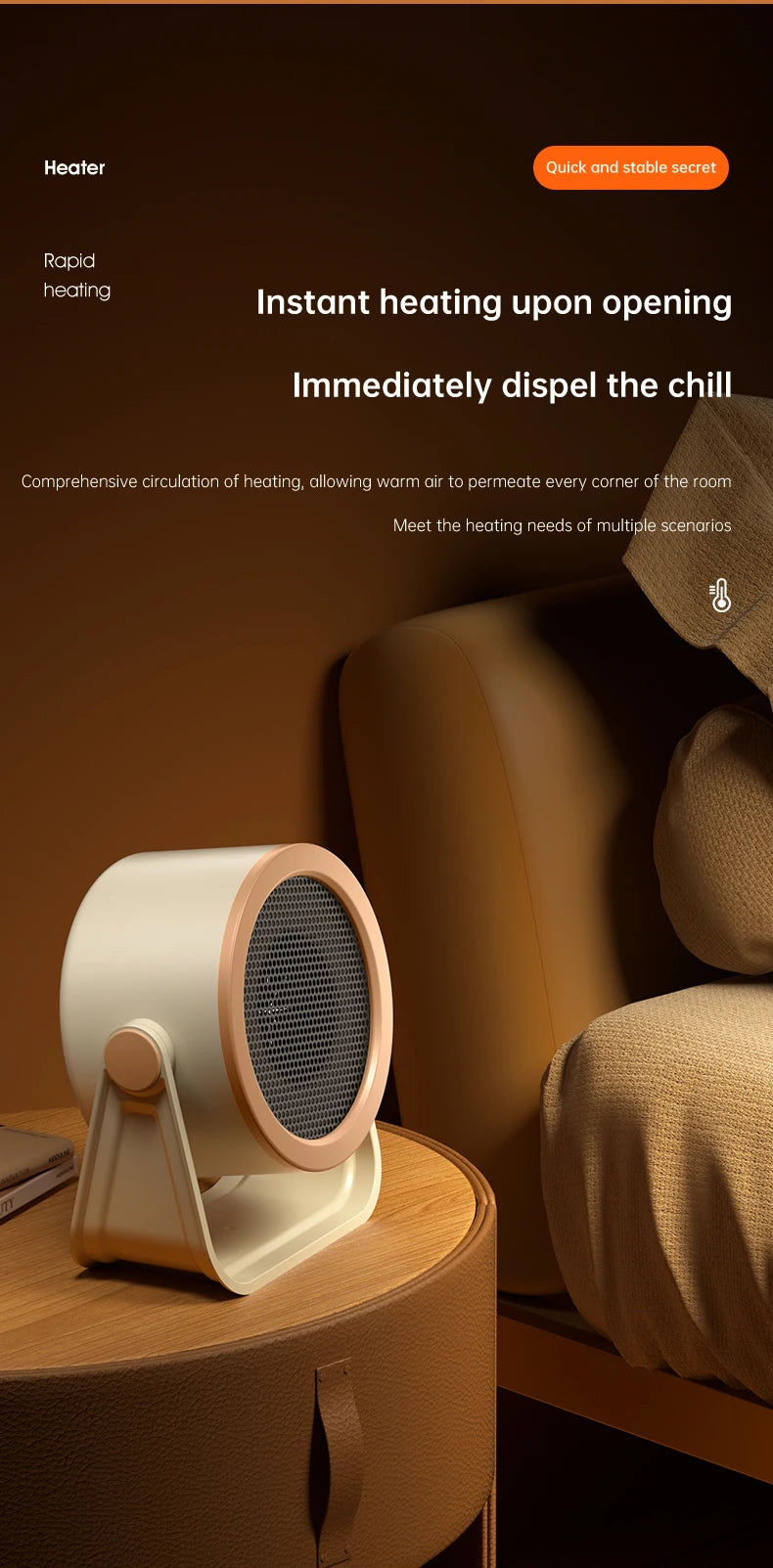 Portable Desktop Electric Heater – Mini Hot Air Blower