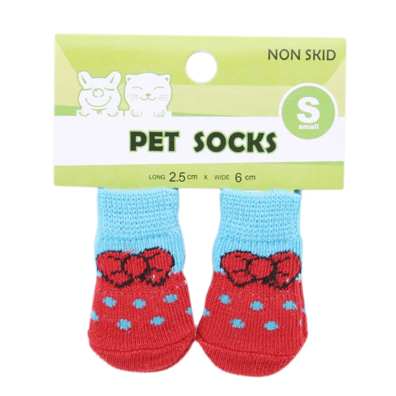 Cute Anti-Slip Dog Socks – 4pcs