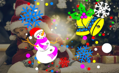 Christmas Halloween Projector Lights Outdoor 16 Pattern Slide LED Laser Projector Light Indoor Holiday Party Wall Decoration