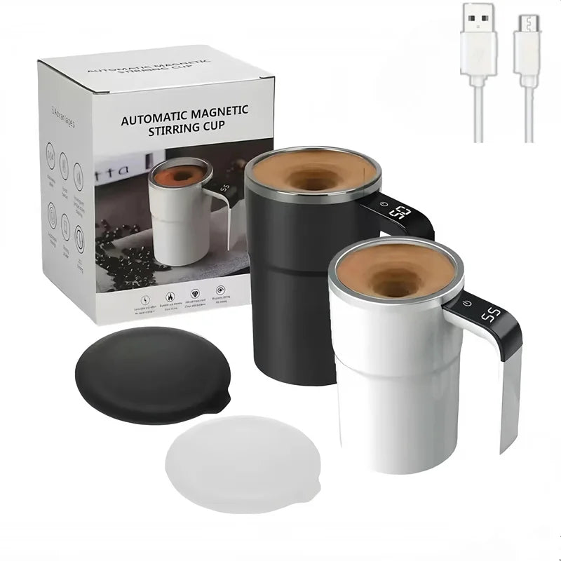 Electric Self-Stirring Coffee Mug – Rechargeable Magnetic Mixer Cup