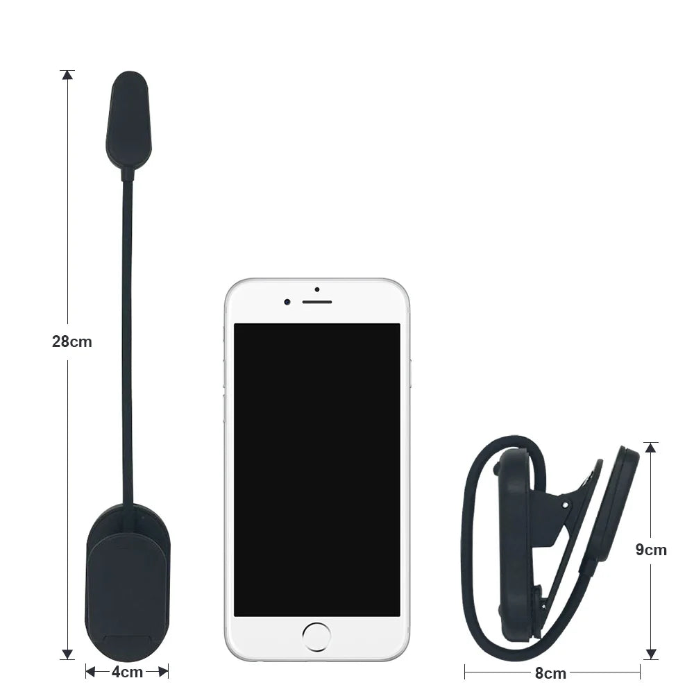 Bookmark Book-light Stepless Dimming E-book Kindle light 3 colors temperature Folding Rechargeable With Clip-On Bed Reading Lamp