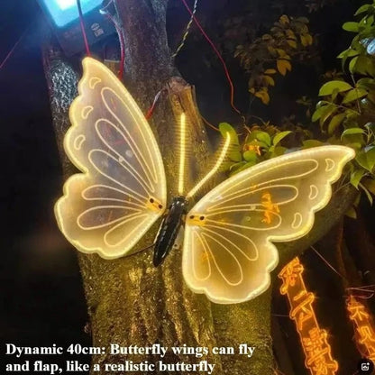 1pcs 12V LED Outdoor Simulation Dynamic Static Butterfly Lights for Festival Home Decor Holiday Party DIY Decorations