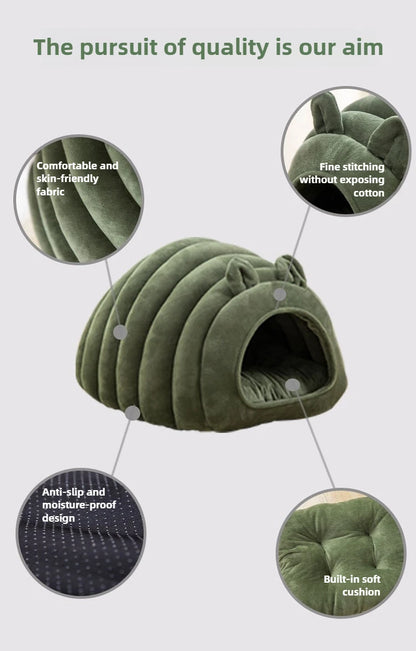 Cat bed mat winter autumn caterpillar cozy sleep house warm Nest safe breathable large space bed warm cat products cushions