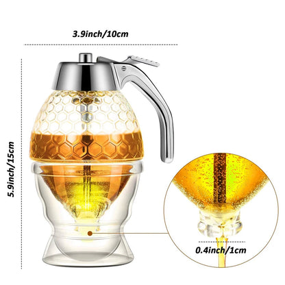 Acrylic Honey Pourer Dispenser with Stand