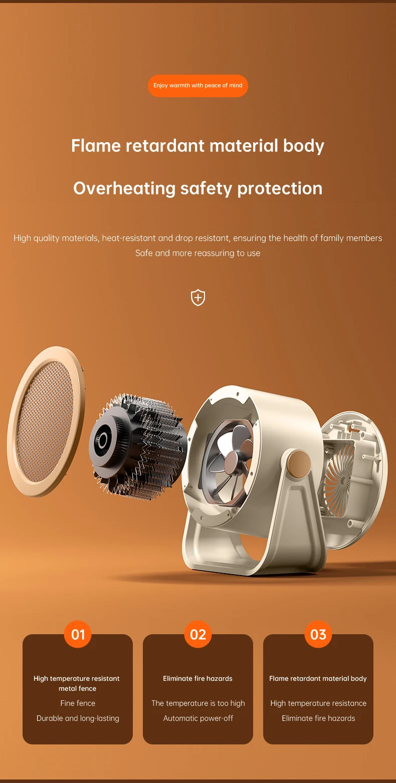 Portable Desktop Electric Heater – Mini Hot Air Blower