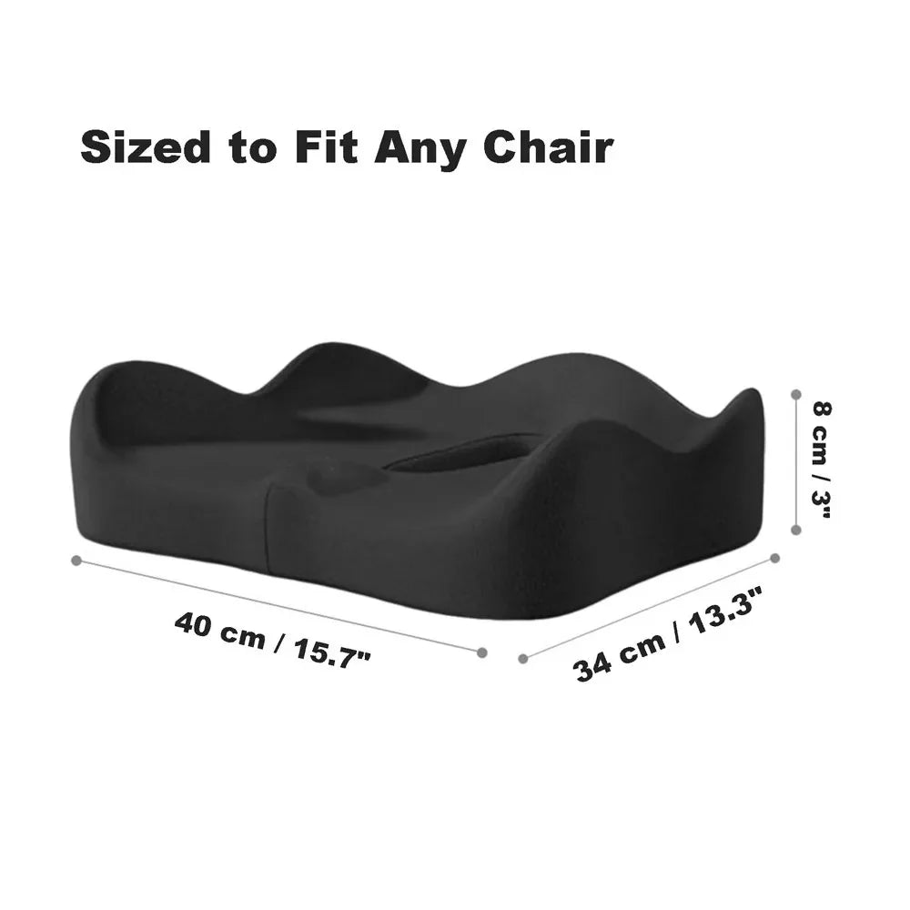 1pc Ergonomic Memory Foam Seat Cushion 3D Support Cushion Washable Polyester Car Office Essentials Comfortable for Long Sitting