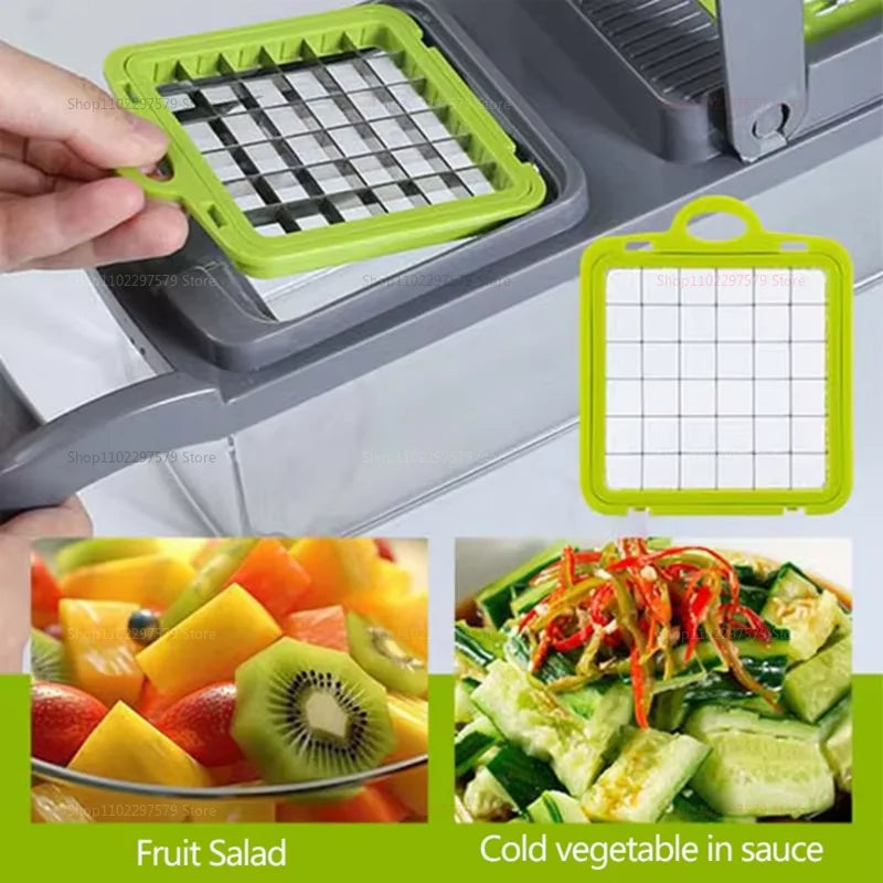 Portable Vegetable Cutter & Multifunctional Slicer – 8-in-1 Kitchen Essential