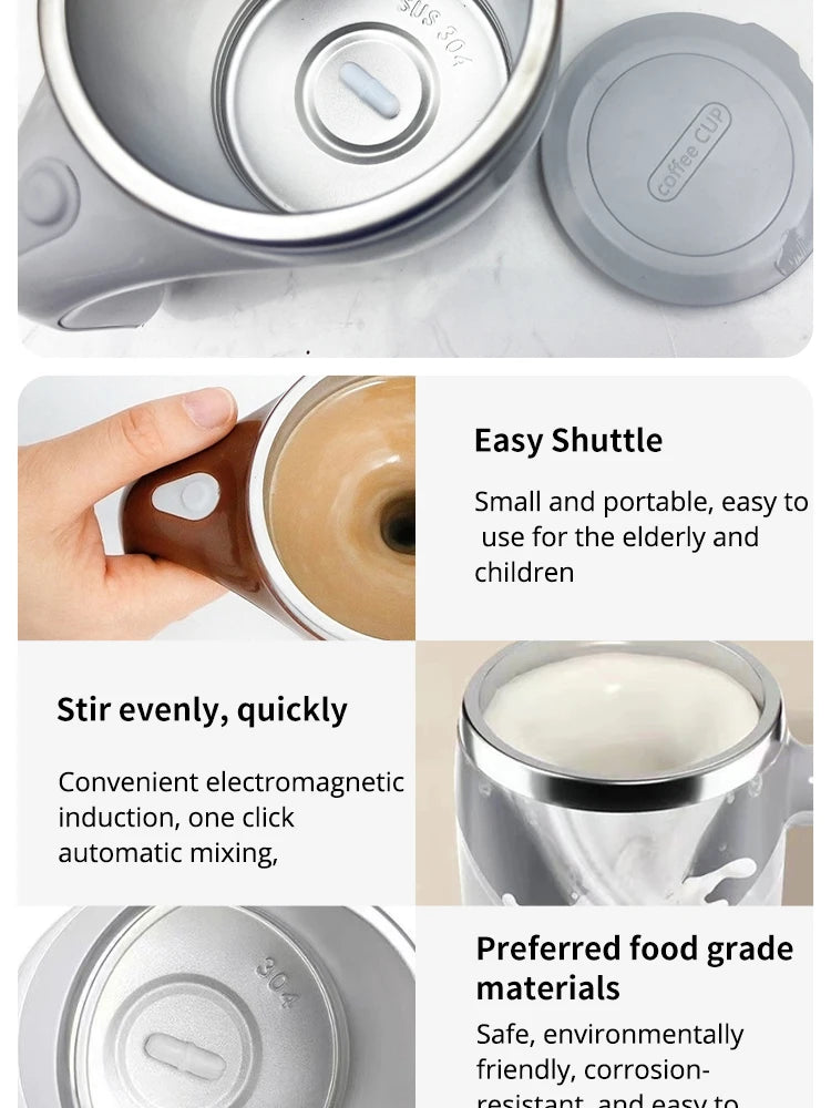 Automatic Self-Stirring Mug – Rechargeable Magnetic Coffee Cup