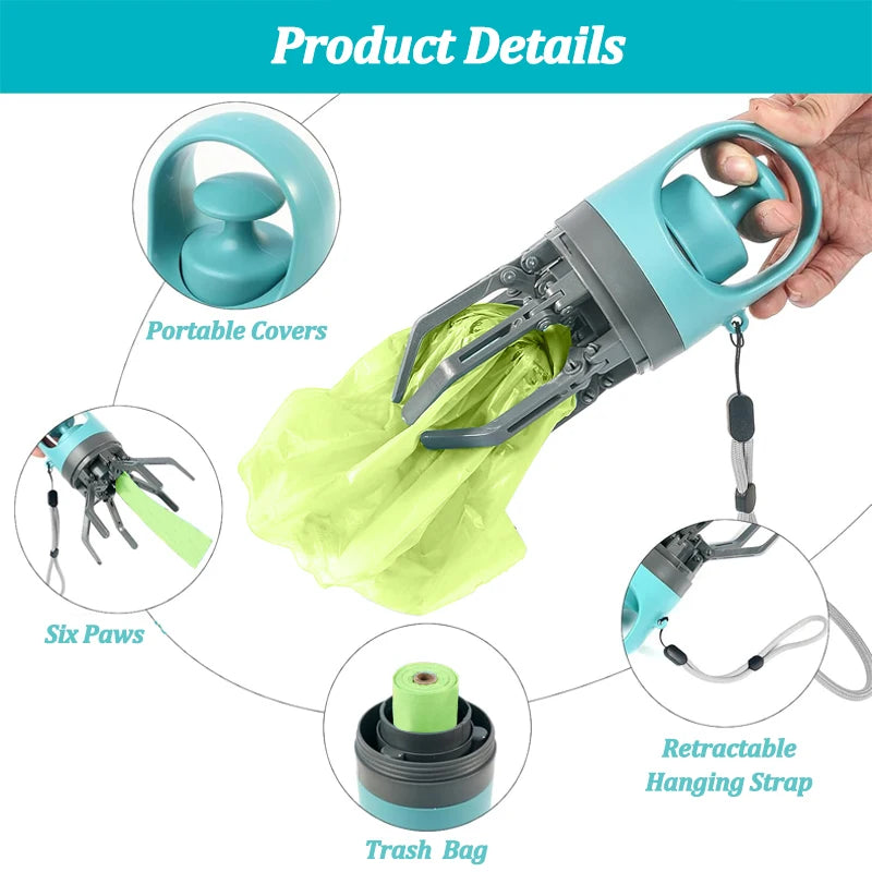 Portable Dog Pooper Scooper with Bag – Pet Waste Grabber & Picker