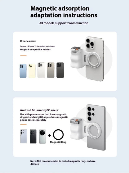 Magnetic Phone Camera Hand Grip – Detachable Remote