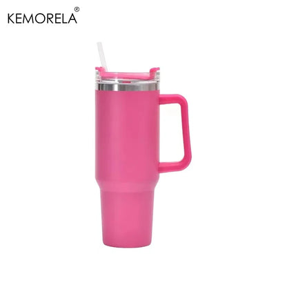 Stainless Steel Insulated Bottle – Hot & Cold Travel Mug with Handle & Straw