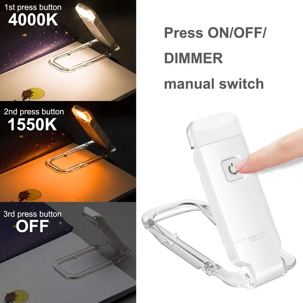 LED Clip-On Book Light – Eye-Care Reading Lamp