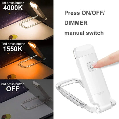 LED Clip-On Book Light – Eye-Care Reading Lamp