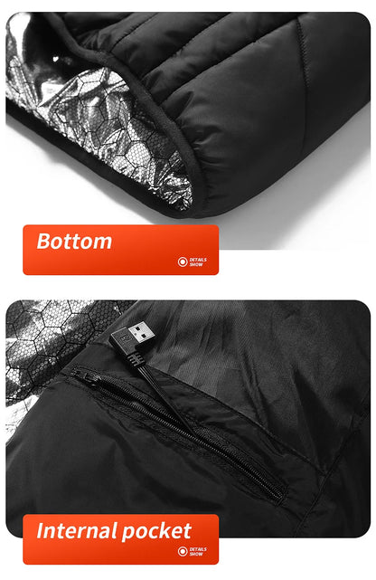 21 Heated Vest Zones Electric Heated Jackets Men Women Sportswear Heated Coat Graphene Heat Coat USB Heating Jacket For Camping